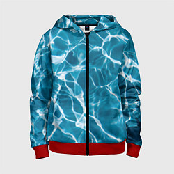 Толстовка на молнии детская Кристально чистая вода, цвет: 3D-красный