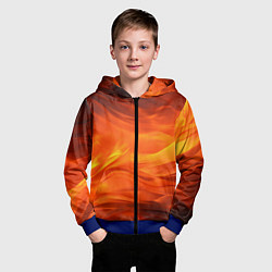 Толстовка на молнии детская Яркий огонь, цвет: 3D-синий — фото 2