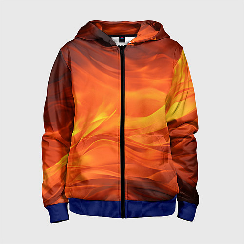 Детская толстовка на молнии Яркий огонь / 3D-Синий – фото 1