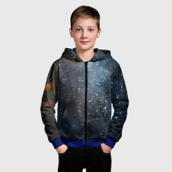 Толстовка на молнии детская Темное космическое звездное небо, цвет: 3D-синий — фото 2