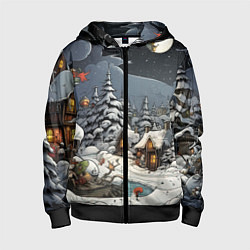 Детская толстовка на молнии Волшебство новогодней ночи