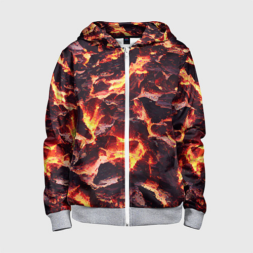 Детская толстовка на молнии Бурлящая лава / 3D-Меланж – фото 1