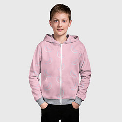 Толстовка на молнии детская Розовая луна, цвет: 3D-меланж — фото 2