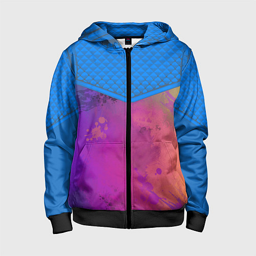 Детская толстовка на молнии Кляксы и цветной туман / 3D-Черный – фото 1