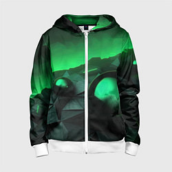 Детская толстовка на молнии Асимметрия растительного узора