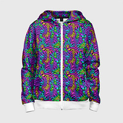 Толстовка на молнии детская Multicolored stripes, цвет: 3D-белый