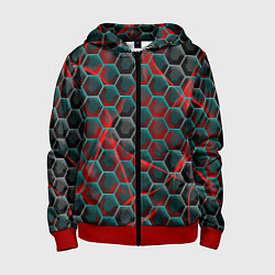 Детская толстовка на молнии Нано шестиугольник