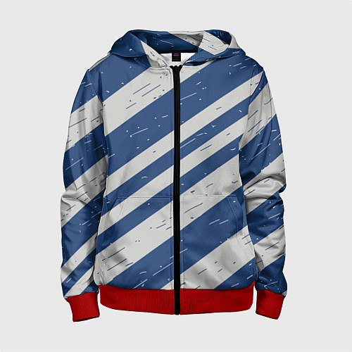 Детская толстовка на молнии Сине-белый шик / 3D-Красный – фото 1