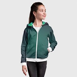 Толстовка на молнии детская Зелёные крылья и чешуйчатый хвост, цвет: 3D-белый — фото 2