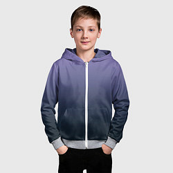 Толстовка на молнии детская Градиент приглушённый сиреневый, цвет: 3D-меланж — фото 2