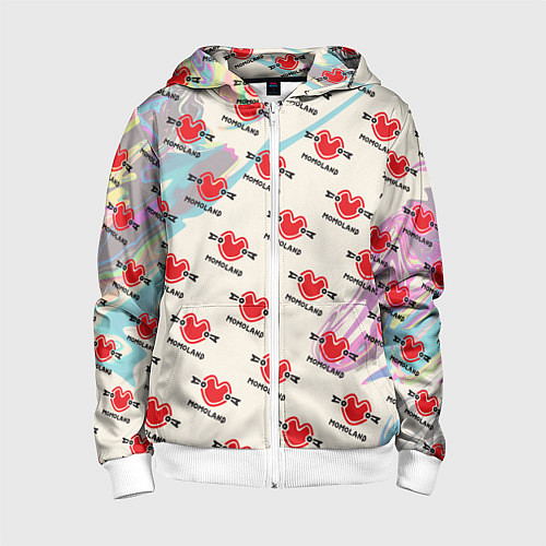 Детская толстовка на молнии Momaland pattern / 3D-Белый – фото 1