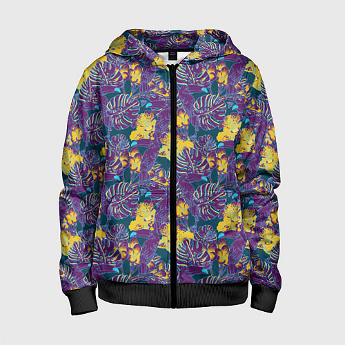 Детская толстовка на молнии Тропический тукан / 3D-Черный – фото 1