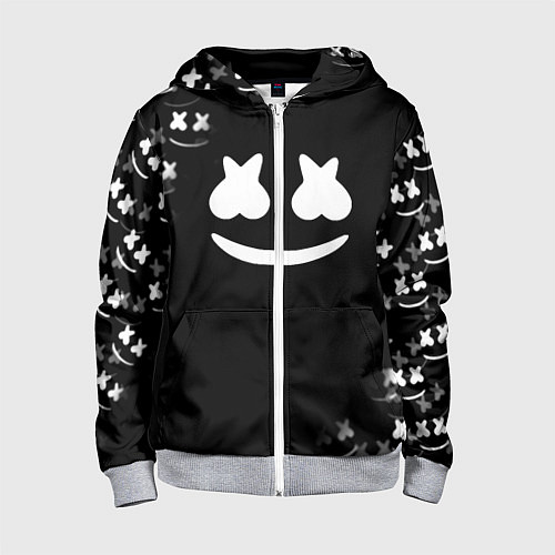 Детская толстовка на молнии Marshmello black collection / 3D-Меланж – фото 1