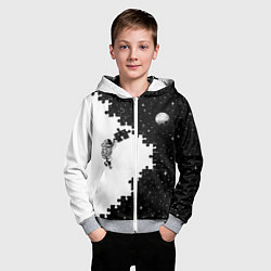 Толстовка на молнии детская Космический пазл, цвет: 3D-меланж — фото 2