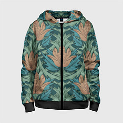 Детская толстовка на молнии Цветы в стиле Уильяма Морриса - паттерн