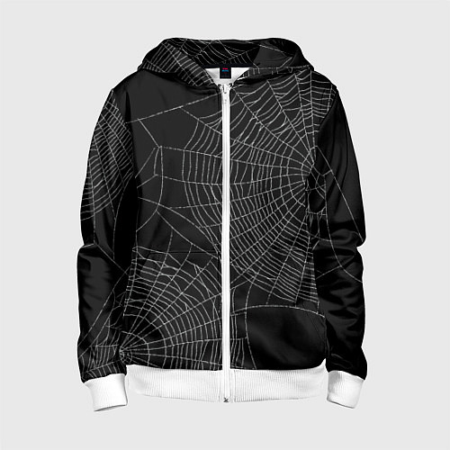 Детская толстовка на молнии Spider паутина / 3D-Белый – фото 1