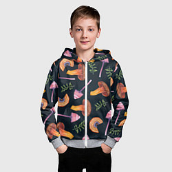 Толстовка на молнии детская Goblincore - болотные грибы, цвет: 3D-меланж — фото 2