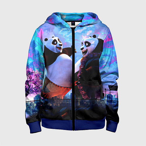 Детская толстовка на молнии Кунг-фу Панда Friend / 3D-Синий – фото 1