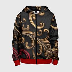 Детская толстовка на молнии Золотые абстрактные узоры