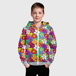 Толстовка на молнии детская Floral multicolour, цвет: 3D-меланж — фото 2