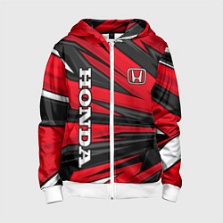 Толстовка на молнии детская Red sport - honda, цвет: 3D-белый