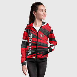 Толстовка на молнии детская Red sport - honda, цвет: 3D-черный — фото 2