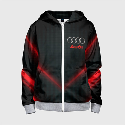 Детская толстовка на молнии Audi stripes neon / 3D-Меланж – фото 1