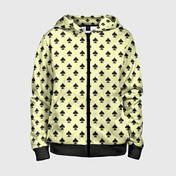 Детская толстовка на молнии Пиковая масть светло-жёлтый