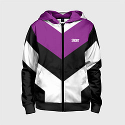 Толстовка на молнии детская Ретро спортивный костюм с полосами, цвет: 3D-черный