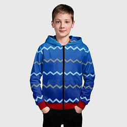 Толстовка на молнии детская Морские зигзаги, цвет: 3D-красный — фото 2