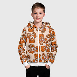 Толстовка на молнии детская Принт мишки на мишке в свитере, цвет: 3D-белый — фото 2