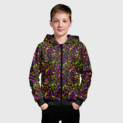 Толстовка на молнии детская Color bright pattern, цвет: 3D-черный — фото 2