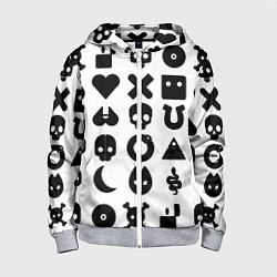 Детская толстовка на молнии Love death robots pattern white