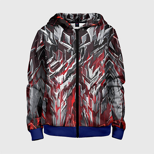 Детская толстовка на молнии Острый металл красный / 3D-Синий – фото 1