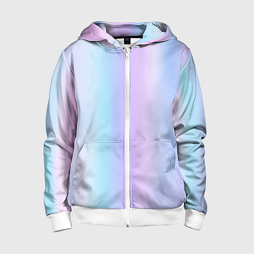 Детская толстовка на молнии Градиент матовый светлый / 3D-Белый – фото 1