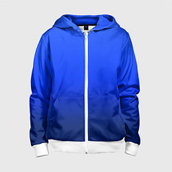 Толстовка на молнии детская Ультрамарин градиент, цвет: 3D-белый