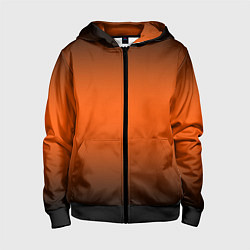Детская толстовка на молнии Градиент чёрно-оранжевый