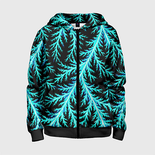 Детская толстовка на молнии Разряды электричества Tie Dye / 3D-Черный – фото 1