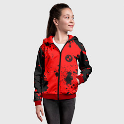 Толстовка на молнии детская BMW краски текстура красный, цвет: 3D-красный — фото 2