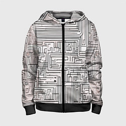 Детская толстовка на молнии Лабиринт чб