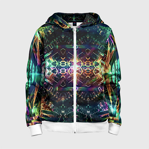 Детская толстовка на молнии Медитативный арт / 3D-Белый – фото 1