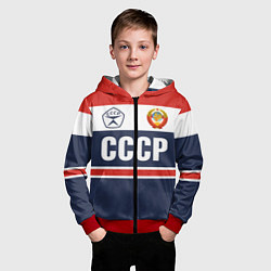 Толстовка на молнии детская СССР - Союз Советских Социалистических Республик, цвет: 3D-красный — фото 2