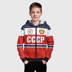 Толстовка на молнии детская Союз Советских Социалистических Республик - СССР, цвет: 3D-черный — фото 2