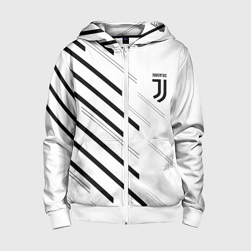 Детская толстовка на молнии Juventus sport geometry / 3D-Белый – фото 1