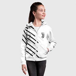 Толстовка на молнии детская Juventus sport geometry, цвет: 3D-белый — фото 2