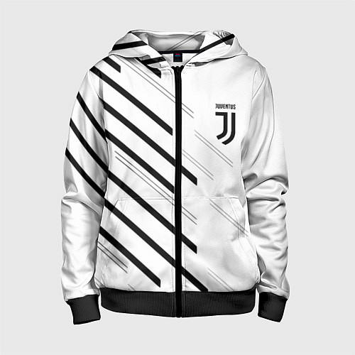 Детская толстовка на молнии Juventus sport geometry / 3D-Черный – фото 1