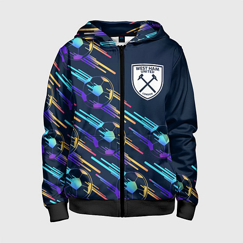 Детская толстовка на молнии West Ham градиентные мячи / 3D-Черный – фото 1