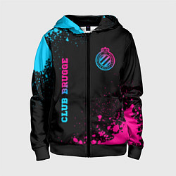 Детская толстовка на молнии Club Brugge - neon gradient вертикально