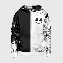 Толстовка на молнии детская Marshmello краски музыка, цвет: 3D-белый