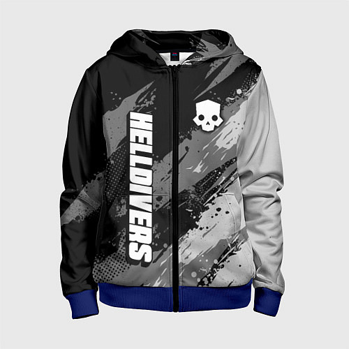 Детская толстовка на молнии Helldivers 2: Skull Logo / 3D-Синий – фото 1